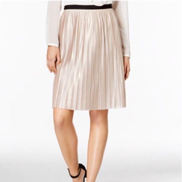 NWT ✨Gold Plisse Skirt✨size 12 Tommy Hilfiger - Picture 1 of 11